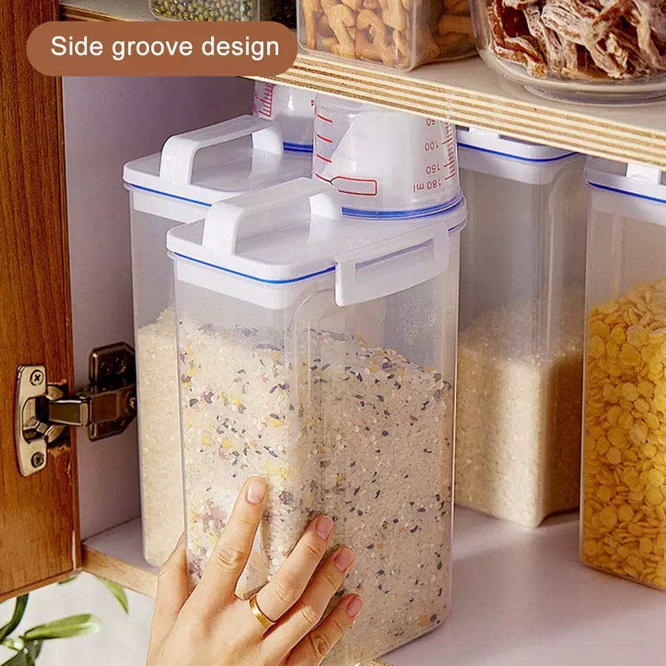 Amazing Airtight 2Kg Plastic Cereal Dispenser Storage Box, Food Grain Rice Container With Dispensing Mouth, Bottle Case For Food Seeds Amazing Airtight 2Kg Plastic Cereal Dispenser Storage Box, Food Grain Rice Container With Dispensing Mouth, Bottle Case For Food Seeds